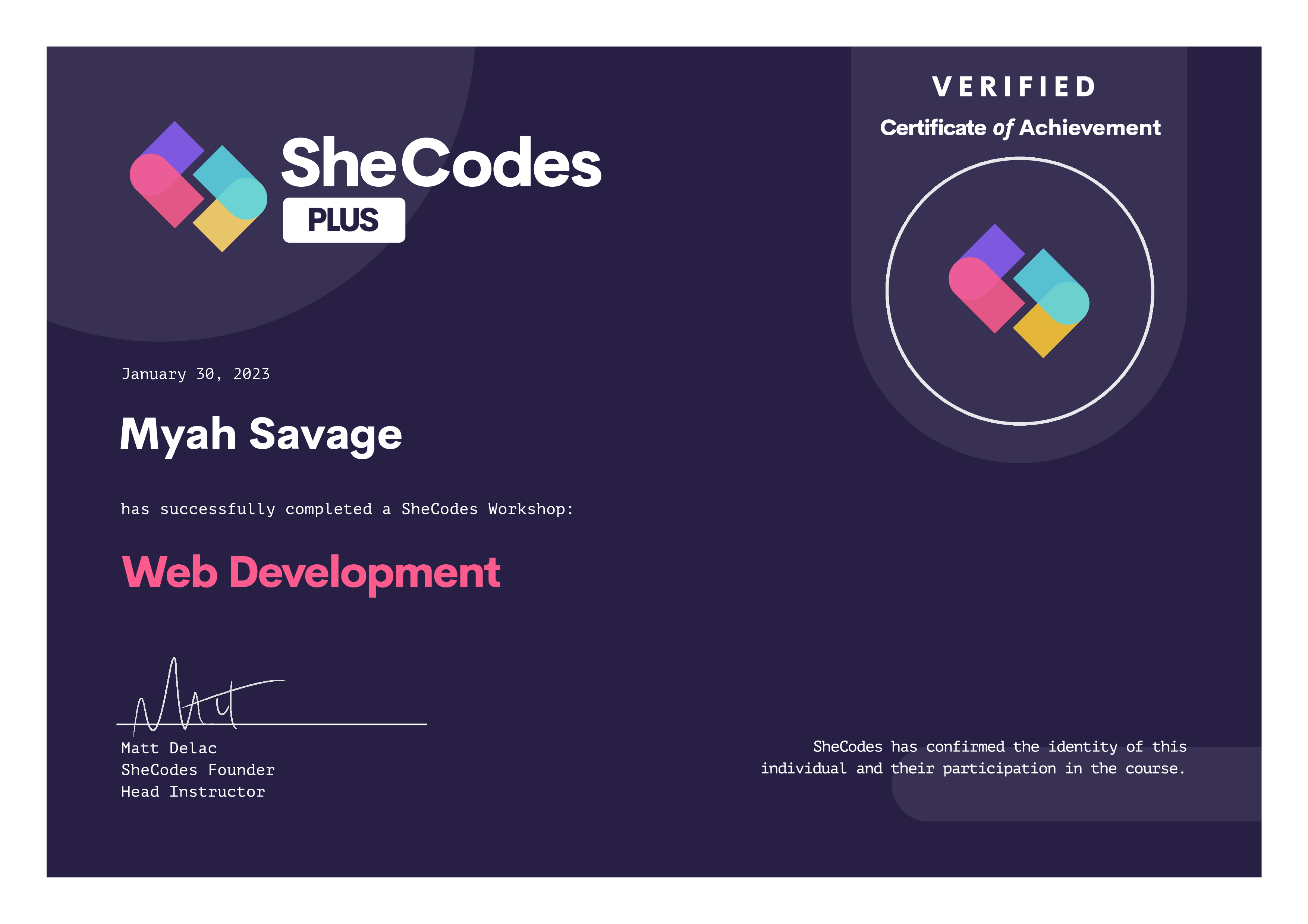 web development certificate